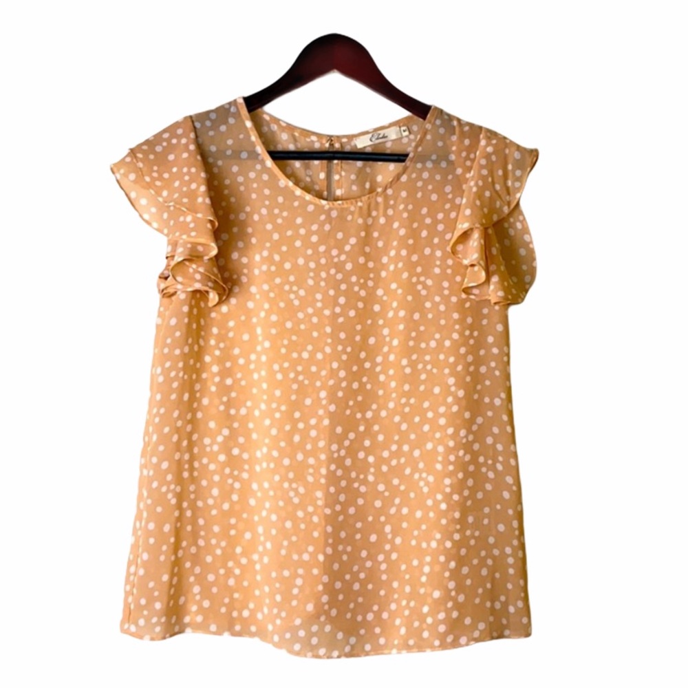 Anthropologie Eloide Ruffled Sleeveless Blouse M